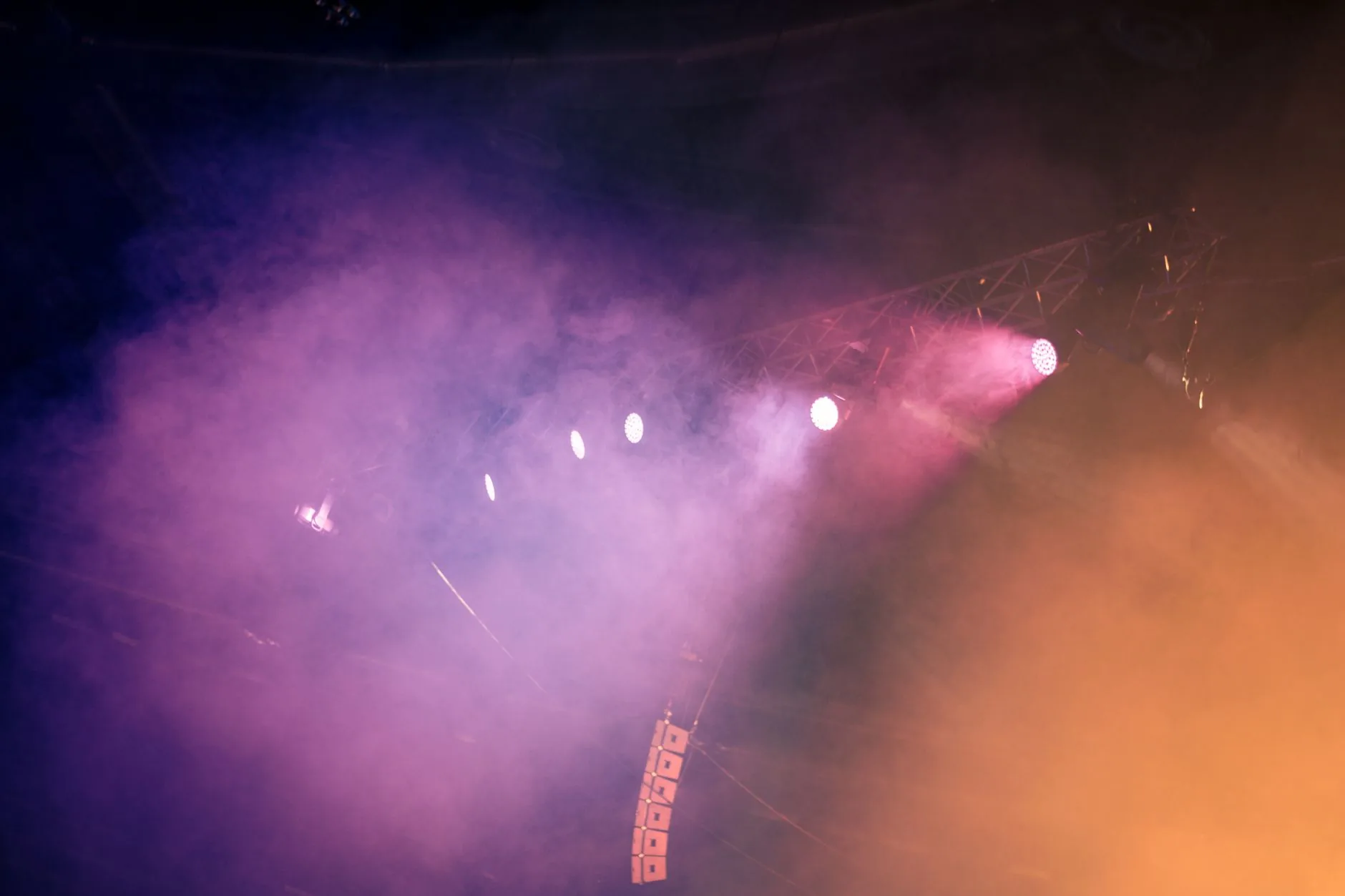A road case with tools and cables, soft lighting, muted colors. Band Helper tools live shows.